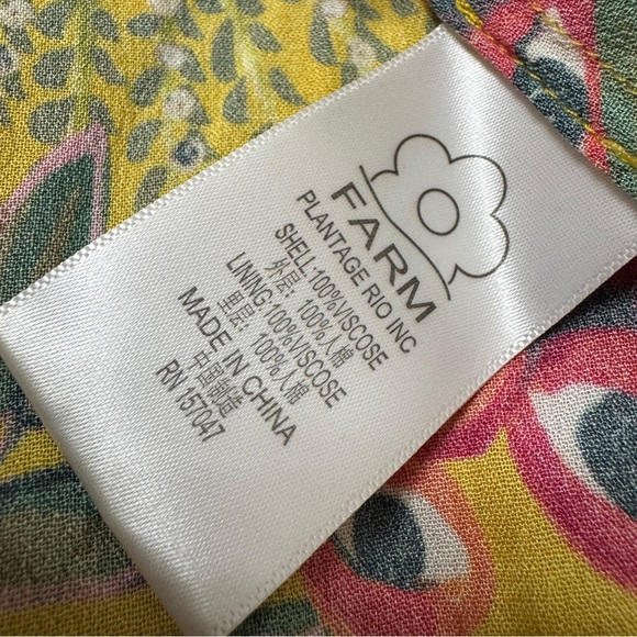 Farm Rio Floral Wrap Midi Dress XS Birds In The Wild Pink Vacation Resortwear - Picture 5 of 7